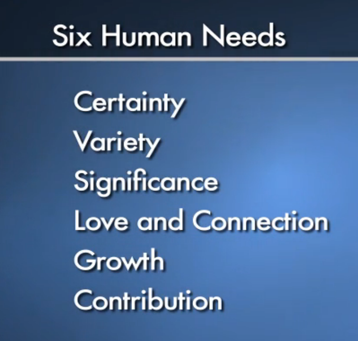 What are the 6 human needs