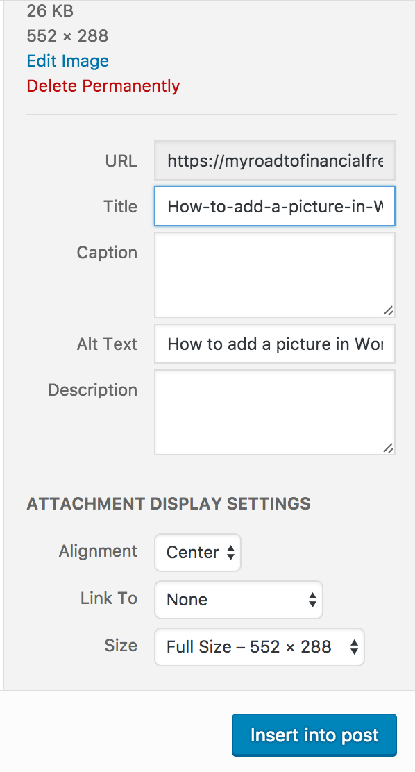 How to add a picture in Wordpress